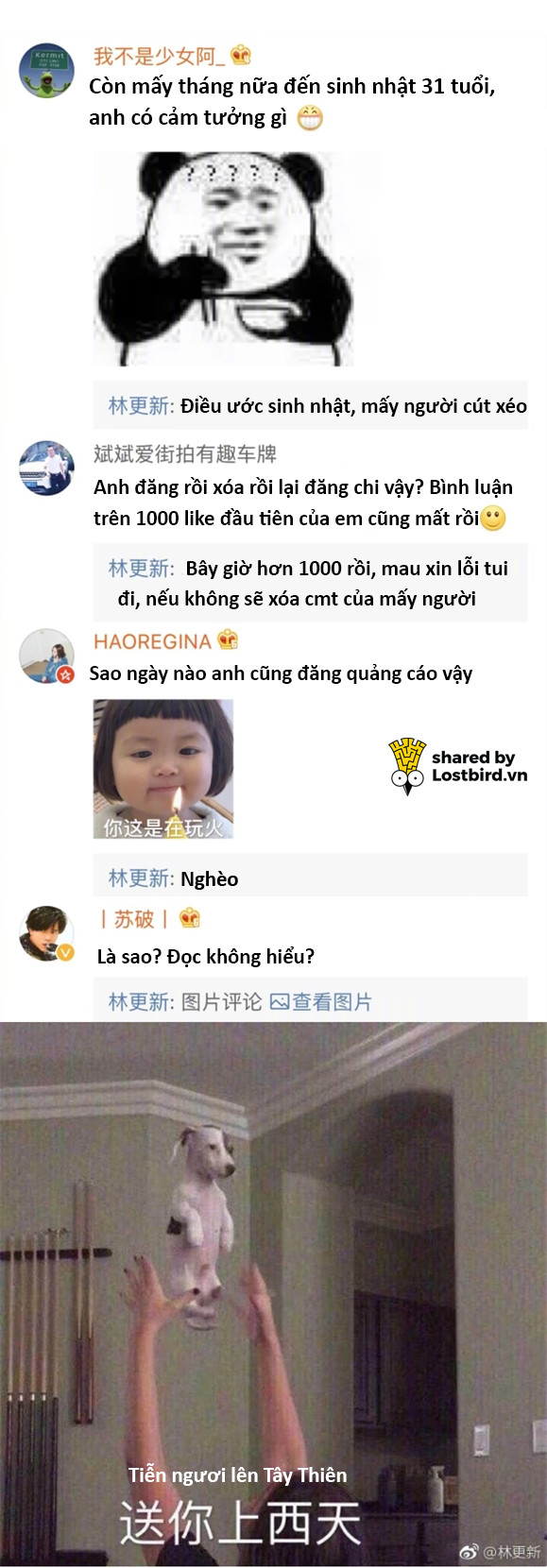 Lâm Canh Tân: Rất thích 'buôn dưa' với fan, tự khen mình đẹp trai, ai chê xấu còn đòi report Weibo Lâm Canh Tân: Rất thích 'buôn dưa' với fan, tự khen mình đẹp trai, ai chê xấu còn đòi report Weibo