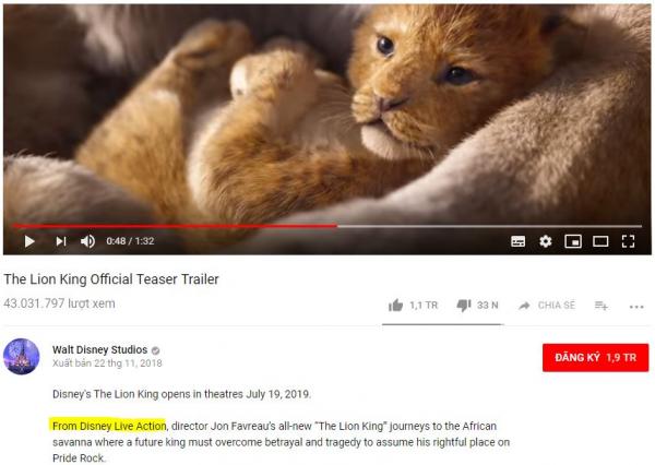 Phiên bản 'Lion King' mới của Disney nên được xem là 'live-action' hay CGI? Phiên bản 'Lion King' mới của Disney nên được xem là 'live-action' hay CGI?