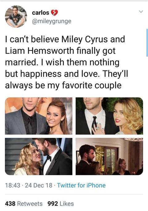 Loạt bằng chứng khiến fan tin rằng Miley Cyrus và Liam Hemsworth đã tổ chức đám cưới bí mật Loạt bằng chứng khiến fan tin rằng Miley Cyrus và Liam Hemsworth đã tổ chức đám cưới bí mật