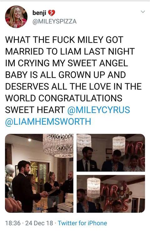 Loạt bằng chứng khiến fan tin rằng Miley Cyrus và Liam Hemsworth đã tổ chức đám cưới bí mật Loạt bằng chứng khiến fan tin rằng Miley Cyrus và Liam Hemsworth đã tổ chức đám cưới bí mật