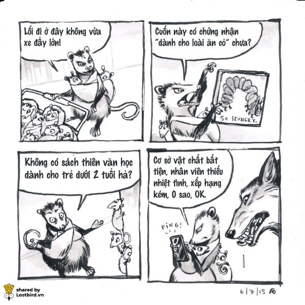 Bộ tranh 'Anh Sói Bán Sách' hay chuyện về những kiểu khách hàng gặp xong chỉ muốn 'xơi tái' Bộ tranh 'Anh Sói Bán Sách' hay chuyện về những kiểu khách hàng gặp xong chỉ muốn 'xơi tái'