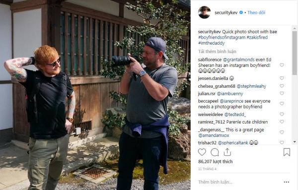 Chàng vệ sĩ 'lầy lội' của Ed Sheeran suốt ngày đăng ảnh lên Instagram trêu chọc ông chủ Chàng vệ sĩ 'lầy lội' của Ed Sheeran suốt ngày đăng ảnh lên Instagram trêu chọc ông chủ
