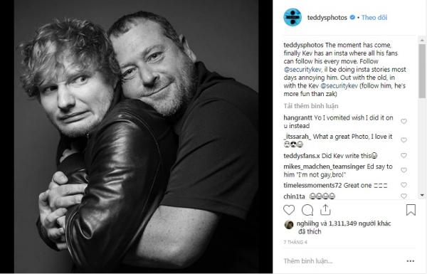 Chàng vệ sĩ 'lầy lội' của Ed Sheeran suốt ngày đăng ảnh lên Instagram trêu chọc ông chủ Chàng vệ sĩ 'lầy lội' của Ed Sheeran suốt ngày đăng ảnh lên Instagram trêu chọc ông chủ