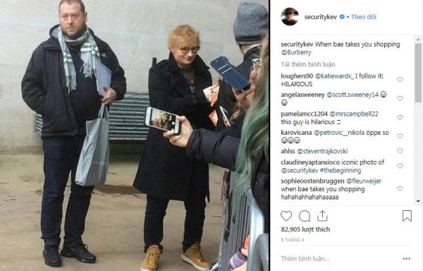 Chàng vệ sĩ 'lầy lội' của Ed Sheeran suốt ngày đăng ảnh lên Instagram trêu chọc ông chủ Chàng vệ sĩ 'lầy lội' của Ed Sheeran suốt ngày đăng ảnh lên Instagram trêu chọc ông chủ