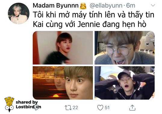 Jennie và Kai hẹn hò: Dân mạng hóa cú sốc đầu năm thành loạt meme hài điên đảo Jennie và Kai hẹn hò: Dân mạng hóa cú sốc đầu năm thành loạt meme hài điên đảo