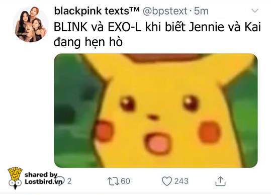 Jennie và Kai hẹn hò: Dân mạng hóa cú sốc đầu năm thành loạt meme hài điên đảo Jennie và Kai hẹn hò: Dân mạng hóa cú sốc đầu năm thành loạt meme hài điên đảo