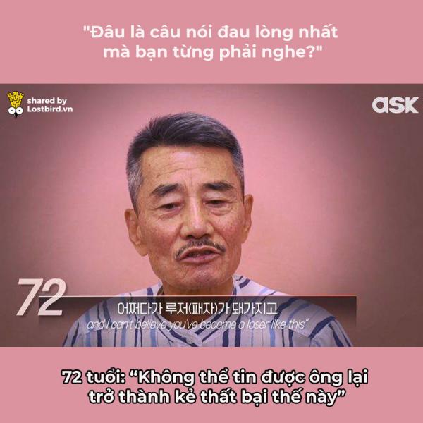 'Câu nói đau lòng nhất bạn từng phải nghe?': Đây là đáp án của 70 người Hàn từ 5 đến 74 tuổi 'Câu nói đau lòng nhất bạn từng phải nghe?': Đây là đáp án của 70 người Hàn từ 5 đến 74 tuổi
