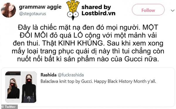 Gucci phải lên tiếng xin lỗi vì thiết kế áo mang hướng phân biệt chủng tộc của mình Gucci phải lên tiếng xin lỗi vì thiết kế áo mang hướng phân biệt chủng tộc của mình