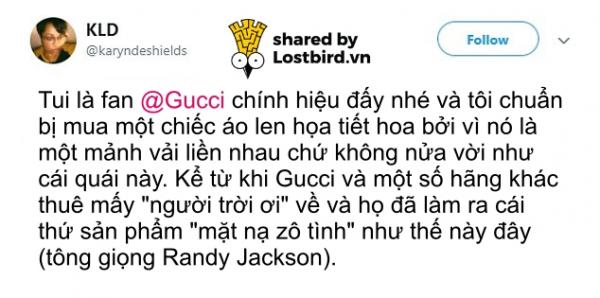 Gucci phải lên tiếng xin lỗi vì thiết kế áo mang hướng phân biệt chủng tộc của mình Gucci phải lên tiếng xin lỗi vì thiết kế áo mang hướng phân biệt chủng tộc của mình