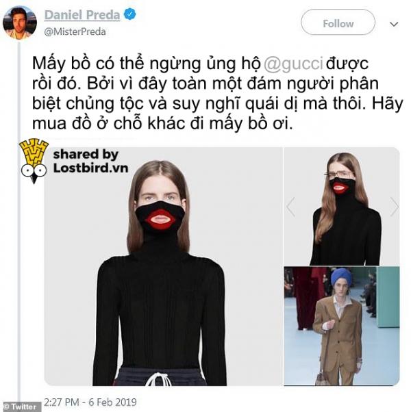 Gucci phải lên tiếng xin lỗi vì thiết kế áo mang hướng phân biệt chủng tộc của mình Gucci phải lên tiếng xin lỗi vì thiết kế áo mang hướng phân biệt chủng tộc của mình