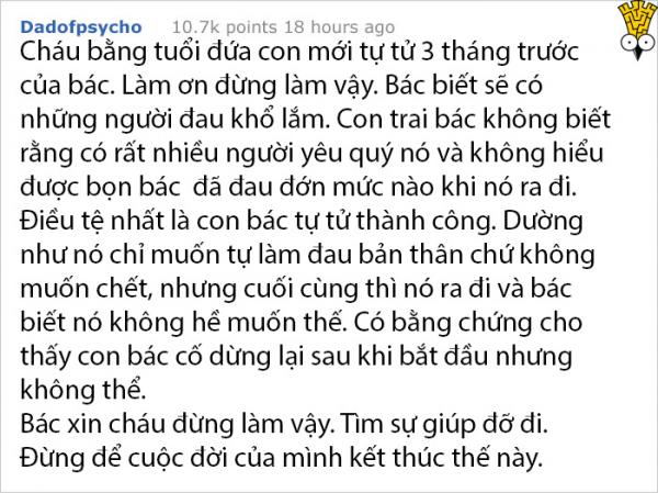 Chàng trai trầm cảm đăng hình lên Reddit để bị chế giễu nhưng lại nhận được kết quả bất ngờ Chàng trai trầm cảm đăng hình lên Reddit để bị chế giễu nhưng lại nhận được kết quả bất ngờ