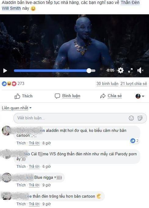 Aladdin 2019: Các fan 'hoảng hốt' trước tạo hình thần đèn 'to và xanh' của Will Smith Aladdin 2019: Các fan 'hoảng hốt' trước tạo hình thần đèn 'to và xanh' của Will Smith