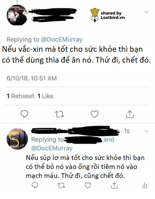 Cười ra nước mắt khi nghe anti-vaxxer đưa ra những lí do bài trừ vắc-xin: Còn gì ngớ ngẩn hơn? Cười ra nước mắt khi nghe anti-vaxxer đưa ra những lí do bài trừ vắc-xin: Còn gì ngớ ngẩn hơn?