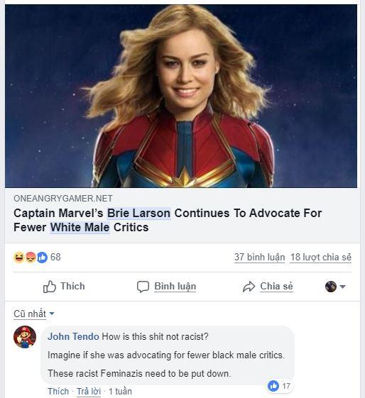 'Captain Marvel' chưa ra mắt đã bị ném đá thê thảm vì nữ chính phát ngôn gây sốc 'Captain Marvel' chưa ra mắt đã bị ném đá thê thảm vì nữ chính phát ngôn gây sốc