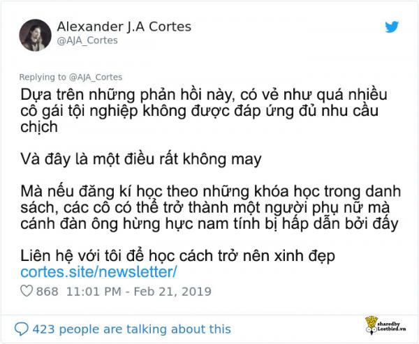 Anh chàng tự tin 'dạy' cánh chị em thế nào là xinh đẹp và dân mạng ầm ầm phản đối Anh chàng tự tin 'dạy' cánh chị em thế nào là xinh đẹp và dân mạng ầm ầm phản đối