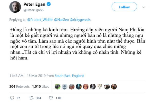 Gã thợ săn độc ác ra tay bắn chết chú sư tử đang ngủ Gã thợ săn độc ác ra tay bắn chết chú sư tử đang ngủ