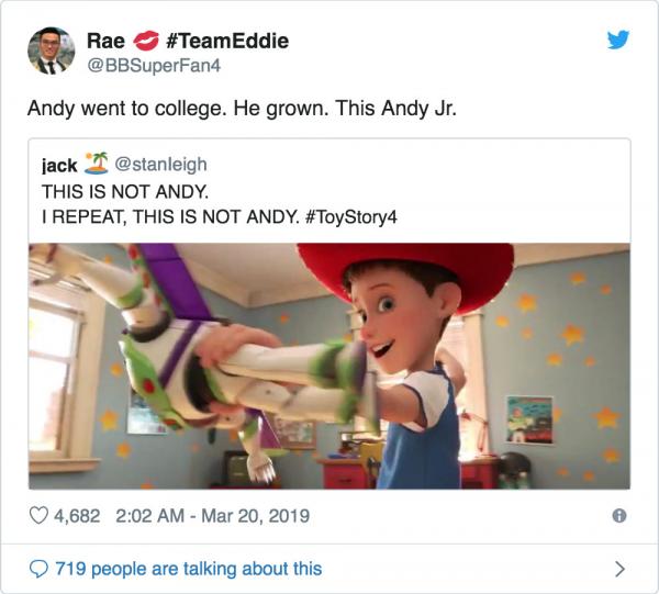 Toy Story 4: Phải chăng cậu bé Andy đã tranh thủ đi... phẫu thuật thẩm mỹ? Toy Story 4: Phải chăng cậu bé Andy đã tranh thủ đi... phẫu thuật thẩm mỹ?