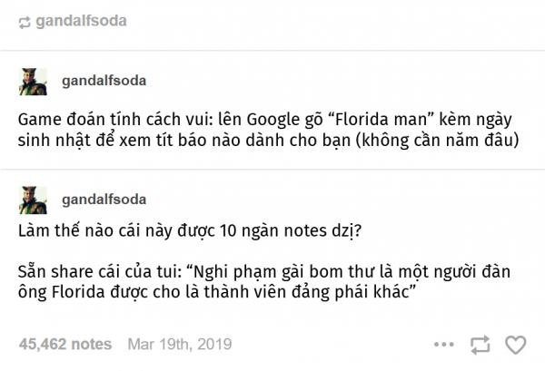 Cùng trào lưu 'Florida Man', khám phá xem độ khìn khìn của bạn là kiểu người Florida nào? Cùng trào lưu 'Florida Man', khám phá xem độ khìn khìn của bạn là kiểu người Florida nào?