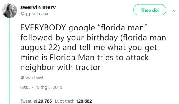 Cùng trào lưu 'Florida Man', khám phá xem độ khìn khìn của bạn là kiểu người Florida nào? Cùng trào lưu 'Florida Man', khám phá xem độ khìn khìn của bạn là kiểu người Florida nào?