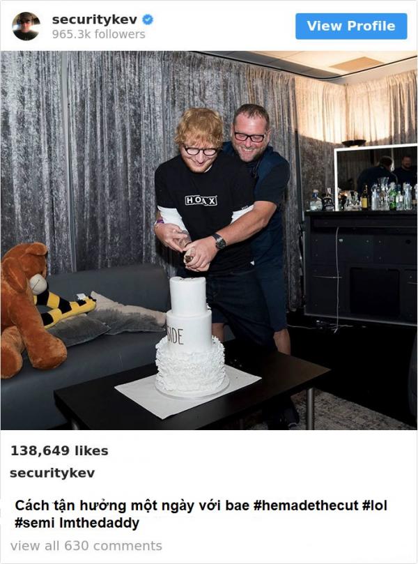 Anh vệ sĩ lầy lội nổi tiếng ngang ngửa Ed Sheeran nhờ hay đưa sếp ra làm trò đùa trên Instagram Anh vệ sĩ lầy lội nổi tiếng ngang ngửa Ed Sheeran nhờ hay đưa sếp ra làm trò đùa trên Instagram