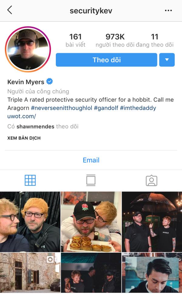 Anh vệ sĩ lầy lội nổi tiếng ngang ngửa Ed Sheeran nhờ hay đưa sếp ra làm trò đùa trên Instagram Anh vệ sĩ lầy lội nổi tiếng ngang ngửa Ed Sheeran nhờ hay đưa sếp ra làm trò đùa trên Instagram