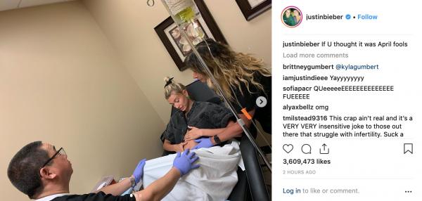 Justin Bieber bị chỉ trích vì lấy chuyện vợ mang thai ra để làm trò đùa vào ngày Cá tháng Tư Justin Bieber bị chỉ trích vì lấy chuyện vợ mang thai ra để làm trò đùa vào ngày Cá tháng Tư