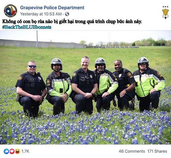 Các anh cảnh sát vui tính ở bang Texas và trào lưu chụp ảnh sương sương trong mùa hoa nở Các anh cảnh sát vui tính ở bang Texas và trào lưu chụp ảnh sương sương trong mùa hoa nở