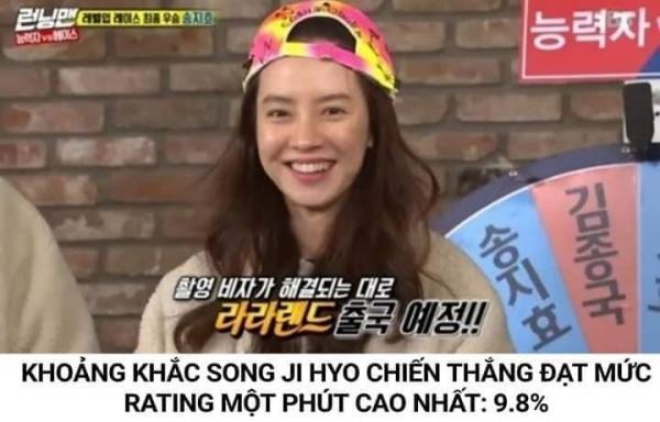 Trớ trêu: Liên tục bị cắt cảnh nhưng Song Ji Hyo lên hình lúc nào là rating 'Running Man' chạm đỉnh lúc đó Trớ trêu: Liên tục bị cắt cảnh nhưng Song Ji Hyo lên hình lúc nào là rating 'Running Man' chạm đỉnh lúc đó