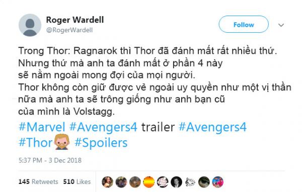 Tài khoản Twitter bí ẩn đã tiết lộ trúng phóc các sự kiện trong 'Avengers: Endgame' từ tận năm ngoái Tài khoản Twitter bí ẩn đã tiết lộ trúng phóc các sự kiện trong 'Avengers: Endgame' từ tận năm ngoái