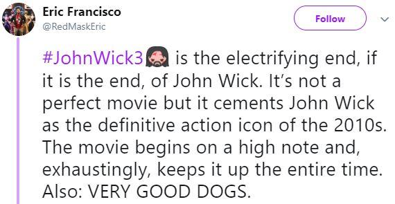 Đánh giá sớm 'John Wick 3: Parabellum': Hành động mãn nhãn nhất trong 3 phần Đánh giá sớm 'John Wick 3: Parabellum': Hành động mãn nhãn nhất trong 3 phần