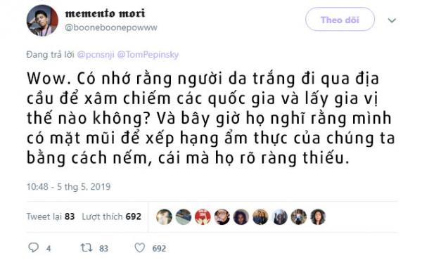 Chưa khi nào người Đông Nam Á đoàn kết như lúc người da trắng chê bai đồ ăn của mình Chưa khi nào người Đông Nam Á đoàn kết như lúc người da trắng chê bai đồ ăn của mình