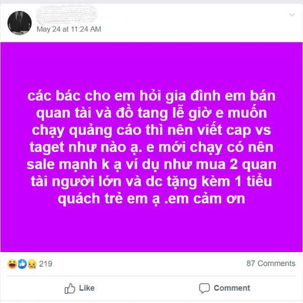 'Bán quan tài viết quảng cáo như thế nào?' và những câu trả lời cười ra nước mắt của cư dân mạng 'Bán quan tài viết quảng cáo như thế nào?' và những câu trả lời cười ra nước mắt của cư dân mạng