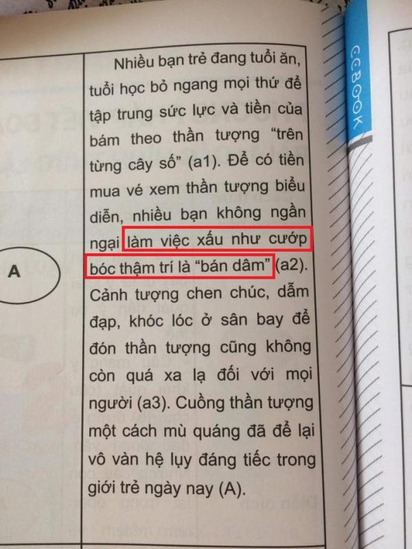 Sách tham khảo môn Văn gây phẫn nộ khi lấy ví dụ: fan K-Pop bán dâm để kiếm tiền mua vé concert Sách tham khảo môn Văn gây phẫn nộ khi lấy ví dụ: fan K-Pop bán dâm để kiếm tiền mua vé concert