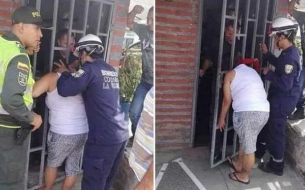 Bà hàng xóm mải hóng hớt, bị kẹt đầu ngay tại cổng nhà Bà hàng xóm mải hóng hớt, bị kẹt đầu ngay tại cổng nhà