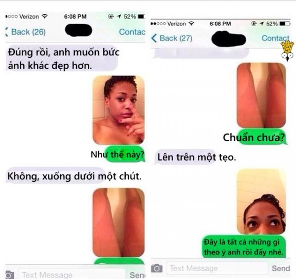 Bị bạn trai gạ gửi ảnh khỏa thân, các chị gái bá đạo đã chơi chiêu cực độc Bị bạn trai gạ gửi ảnh khỏa thân, các chị gái bá đạo đã chơi chiêu cực độc