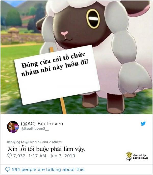 PETA lại bị cười nhạo khi dùng pokémon Wooloo để tuyên truyền ngừng sử dụng lông cừu PETA lại bị cười nhạo khi dùng pokémon Wooloo để tuyên truyền ngừng sử dụng lông cừu