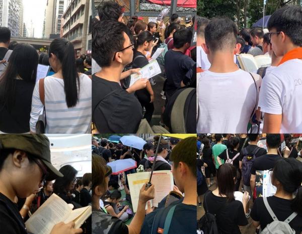 Người trẻ Hồng Kông biểu tình nhưng không quên nhiệm vụ chính: học bài Người trẻ Hồng Kông biểu tình nhưng không quên nhiệm vụ chính: học bài