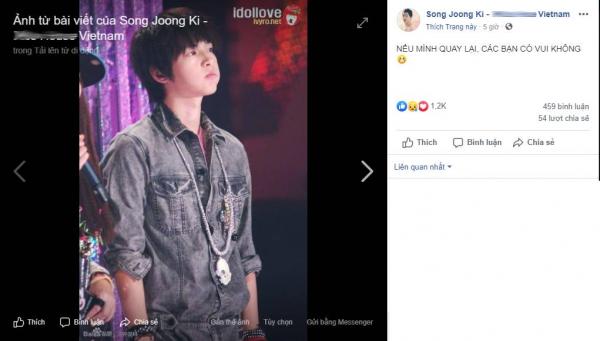 Fanpage lớn nhất của Song Joong Ki tại Việt Nam: Dẹp page hôm idol kết hôn, mở lại ngày có tin ly hôn Fanpage lớn nhất của Song Joong Ki tại Việt Nam: Dẹp page hôm idol kết hôn, mở lại ngày có tin ly hôn