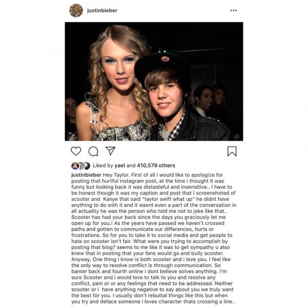 Toàn cảnh drama 'Taylor Swift vs. Justin Bieber' hot nhất ngày hôm nay Toàn cảnh drama 'Taylor Swift vs. Justin Bieber' hot nhất ngày hôm nay
