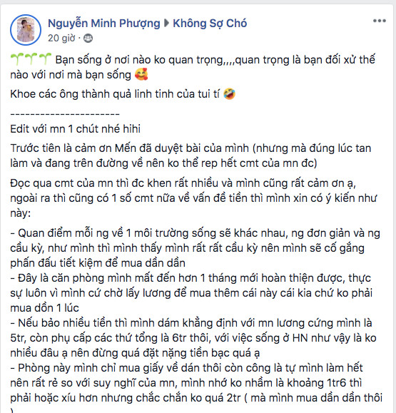 Lương 6 triệu một tháng, cô gái vẫn tìm được cách để hô biến chỗ trọ ẩm thấp thành 'thiên đường' Lương 6 triệu một tháng, cô gái vẫn tìm được cách để hô biến chỗ trọ ẩm thấp thành 'thiên đường'