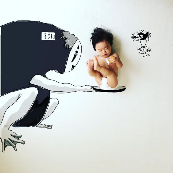 'Bố bỉm sữa' trổ tài họa sĩ biến con thành tác phẩm nghệ thuật 'Bố bỉm sữa' trổ tài họa sĩ biến con thành tác phẩm nghệ thuật