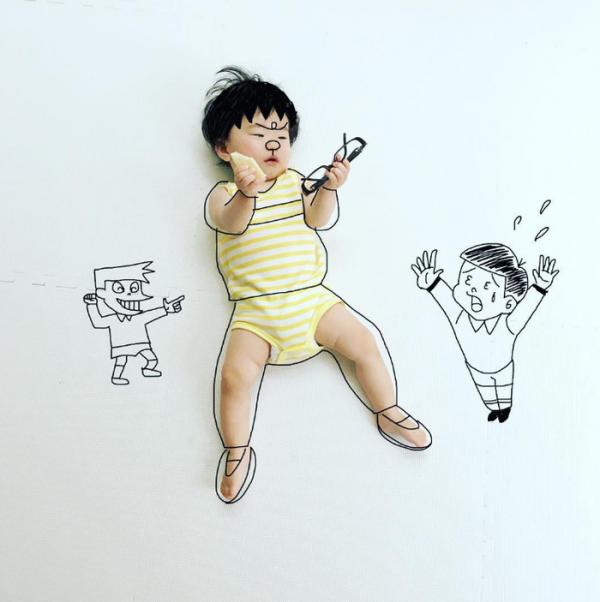 'Bố bỉm sữa' trổ tài họa sĩ biến con thành tác phẩm nghệ thuật 'Bố bỉm sữa' trổ tài họa sĩ biến con thành tác phẩm nghệ thuật