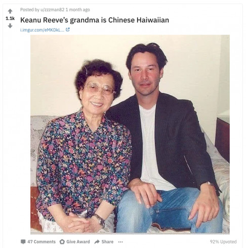 Sự thật về gốc gác châu Á của nam diễn viên vạn người mê - Keanu Reeves Sự thật về gốc gác châu Á của nam diễn viên vạn người mê - Keanu Reeves