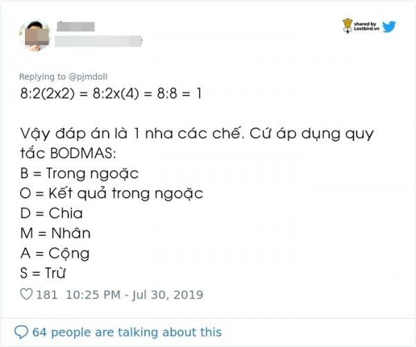 Chỉ có 1 trong 1 triệu người giải đúng phép toán khó nhằn này Chỉ có 1 trong 1 triệu người giải đúng phép toán khó nhằn này