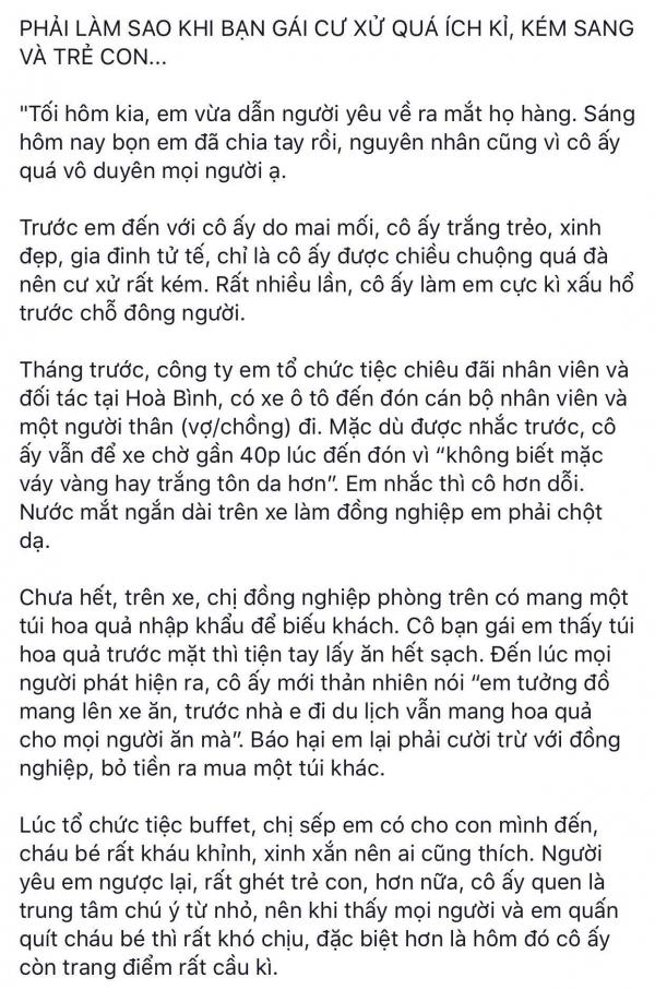 Chàng trai chia tay bạn gái vì đưa về ra mắt, nàng chê ngồi chiếu dơ không chịu ăn cùng gia đình Chàng trai chia tay bạn gái vì đưa về ra mắt, nàng chê ngồi chiếu dơ không chịu ăn cùng gia đình