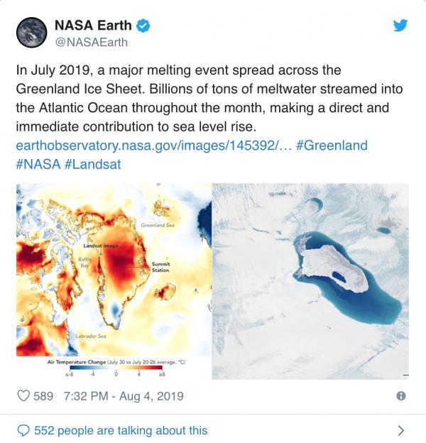 Tuyên bố đau xót của NASA: 'Chúng ta đã muộn mất 10 năm để cứu Trái Đất khỏi biến đổi khí hậu' Tuyên bố đau xót của NASA: 'Chúng ta đã muộn mất 10 năm để cứu Trái Đất khỏi biến đổi khí hậu'