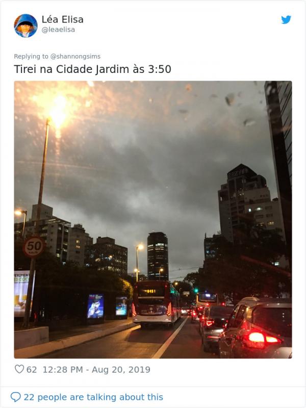 Người dân Brazil chia sẻ hình ảnh thành phố São Paulo bị nhấn chìm trong bóng tối do ảnh hưởng vụ cháy rừng Amazon Người dân Brazil chia sẻ hình ảnh thành phố São Paulo bị nhấn chìm trong bóng tối do ảnh hưởng vụ cháy rừng Amazon