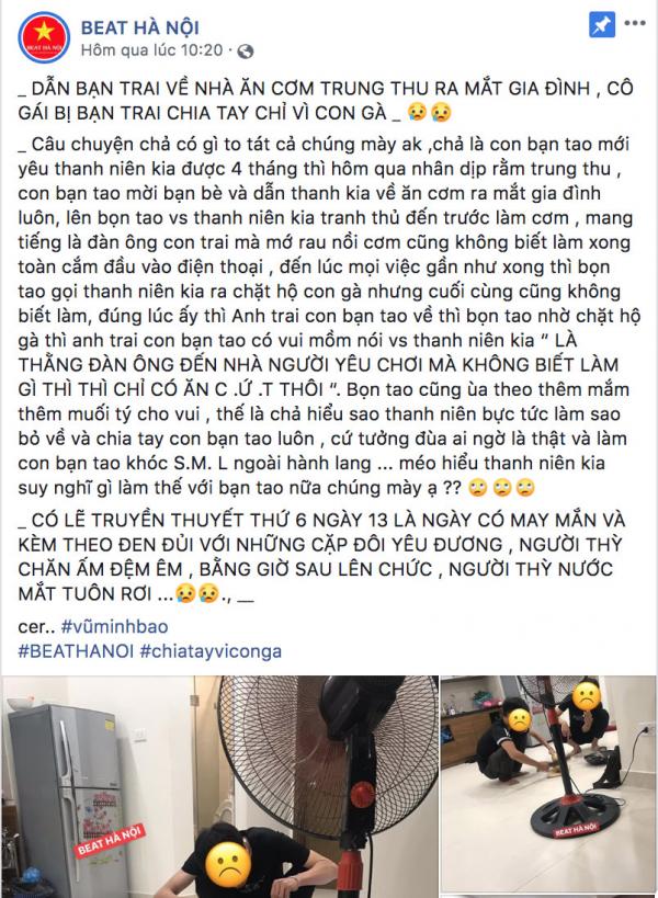 Thứ 6 ngày 13 là có thật: Cô gái đưa bạn trai về nhà ăn Trung Thu, nào ngờ bị chia tay chỉ vì... con gà Thứ 6 ngày 13 là có thật: Cô gái đưa bạn trai về nhà ăn Trung Thu, nào ngờ bị chia tay chỉ vì... con gà