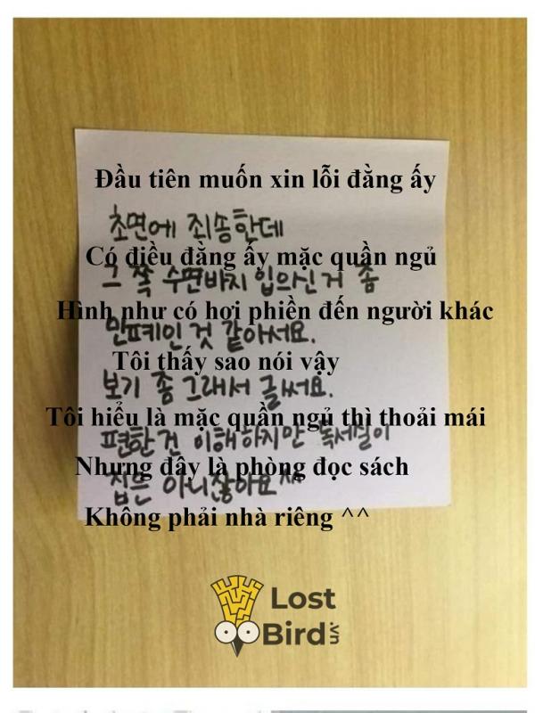 Tuyển tập những mẩu tin nhắn 'hết hồn hà' trong thư viện Hàn Quốc Tuyển tập những mẩu tin nhắn 'hết hồn hà' trong thư viện Hàn Quốc
