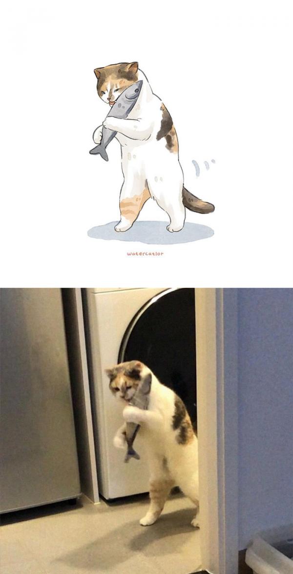 Khi những bức meme mèo trên internet được vẽ lại bằng ‘màu nước’ cute đến lạ Khi những bức meme mèo trên internet được vẽ lại bằng ‘màu nước’ cute đến lạ